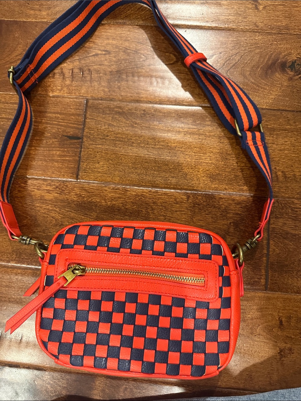 Red & Navy Check Crossbody Bag -Universal Thread